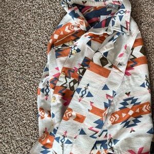 Geometric Patterned Button-Up Shirt